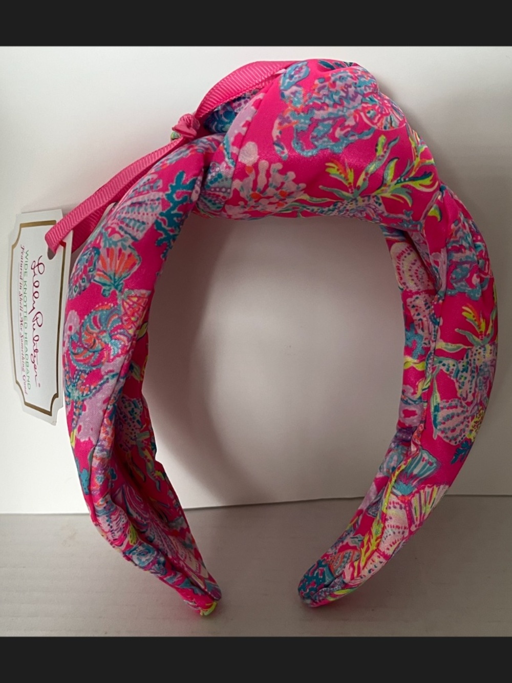 Lilly Pulitzer Shell Me Something Good Headband, 3” Wide Satin Headband